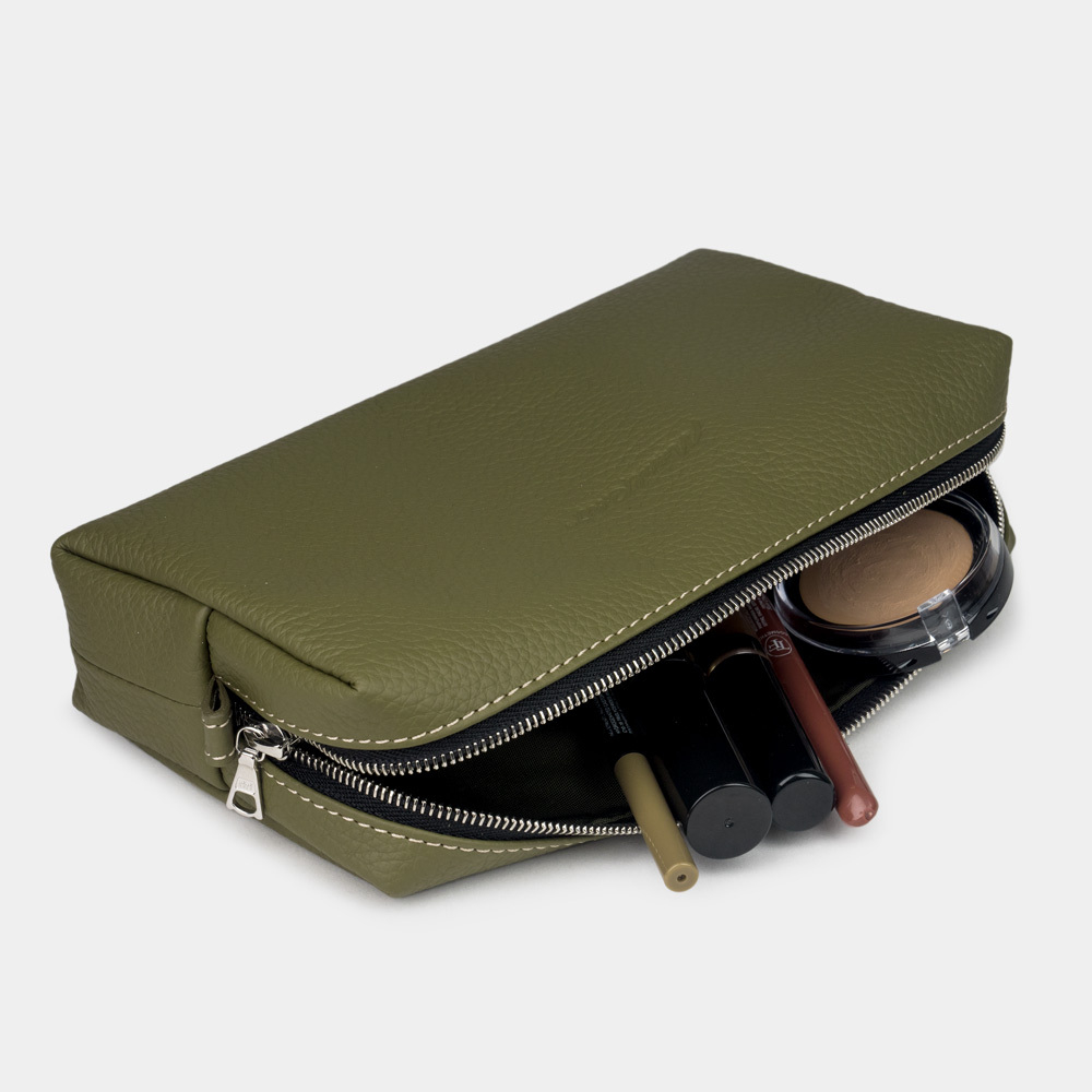 Несессер Briquette из кожи теленка, зеленого цвета