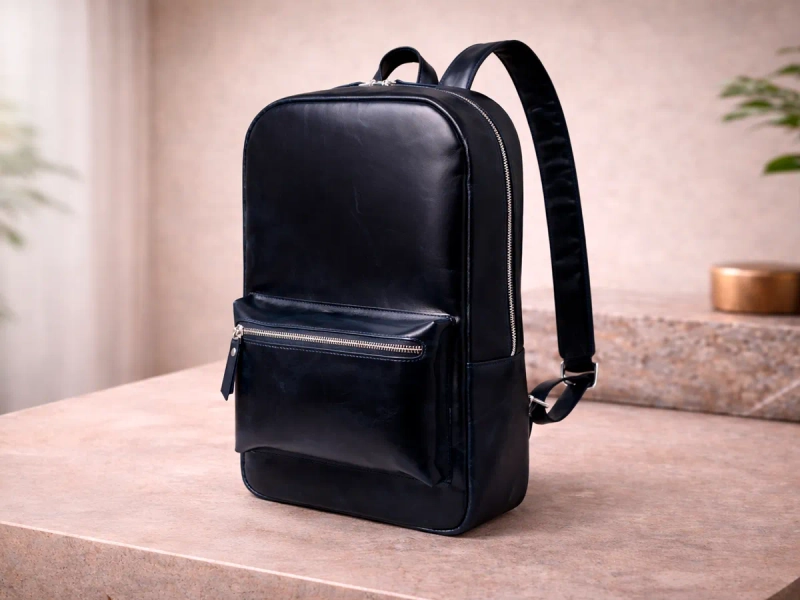 Рюкзак из натуральной кожи "Norvin Dark Blue"