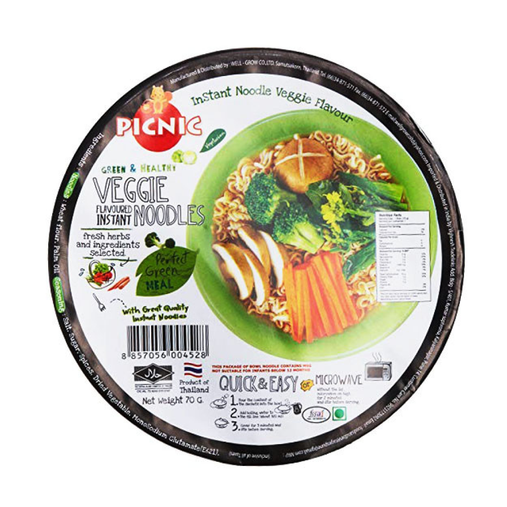 Лапша со вкусом овощей чаша Picnic, 70 г