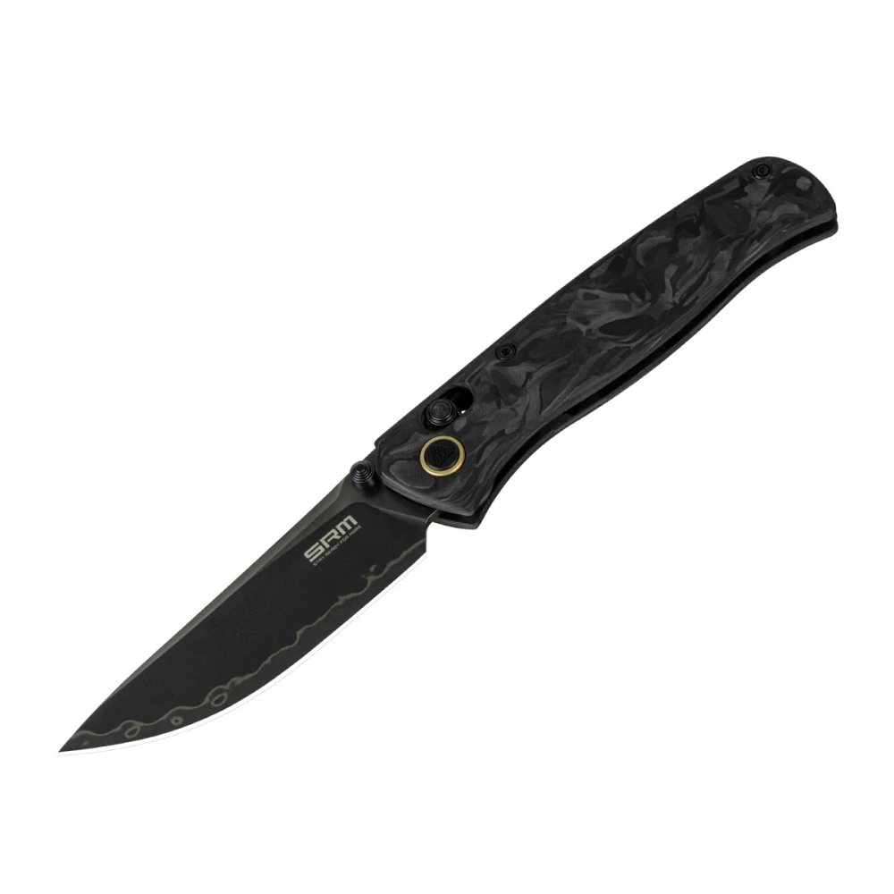 Нож складной SRM 255L-FB2 Medal (140Cr Laminated, Shredded Carbon fiber)