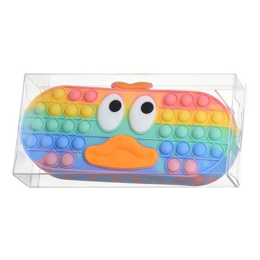 Пенал-косметичка Basir без наполнения, 20,5*8,3*3,5 см, серия "Утка", Pop It, разноцветный