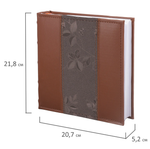 Фотоальбом BRAUBERG на 200 фото 10х15 см, под кожу (комбинированную), бумажные страницы, бокс, коричневый, 390483-RM