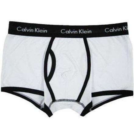 Мужские трусы боксеры белые с чёрной резинкой Calvin Klein 365 White Black