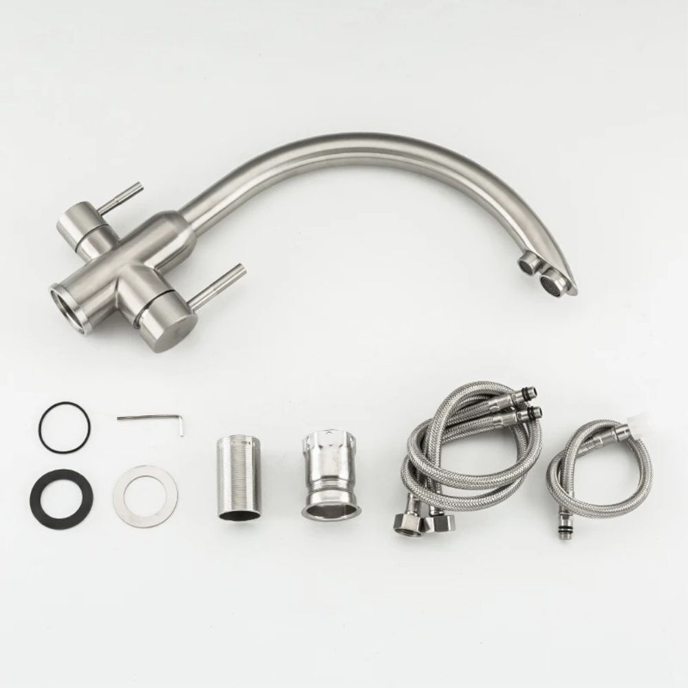 Смеситель для кухни, Frap, с картриджем, подкл к фильтр, нерж, F43899