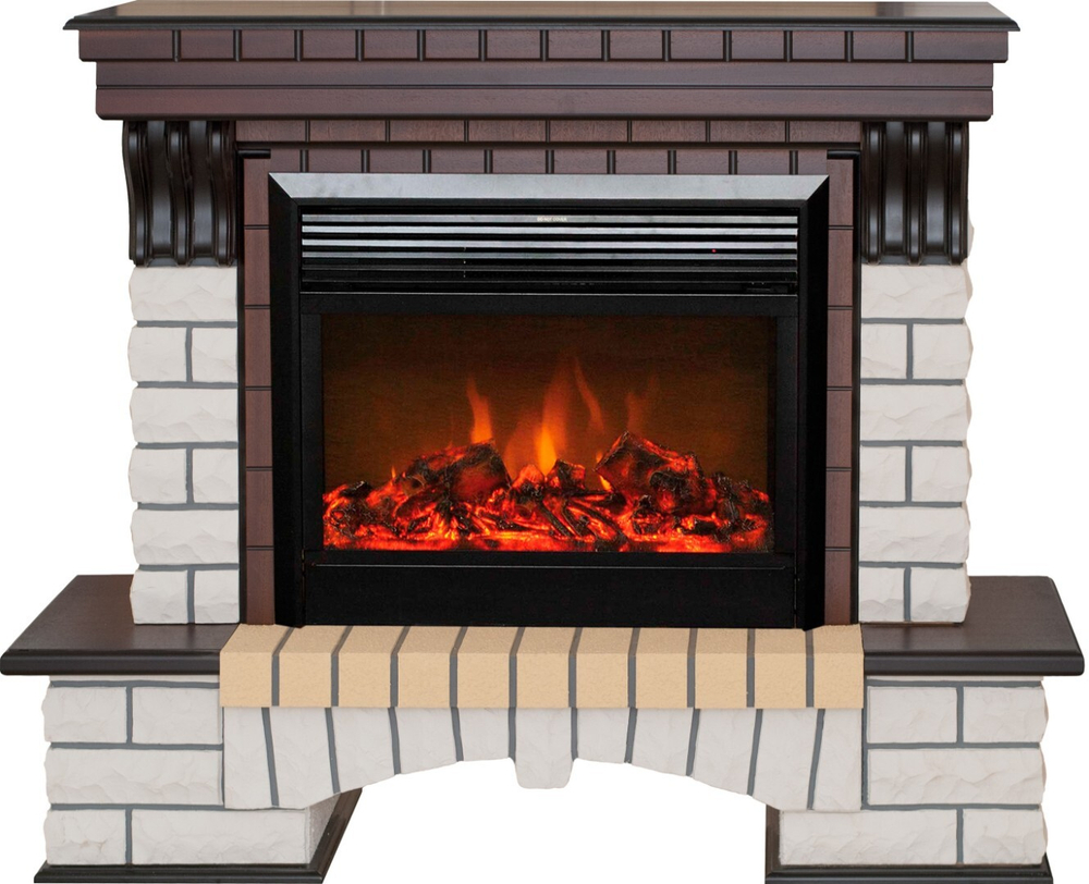 Портал каминный из МДФ угловой RealFlame Stone Corner 25 AO античный дуб