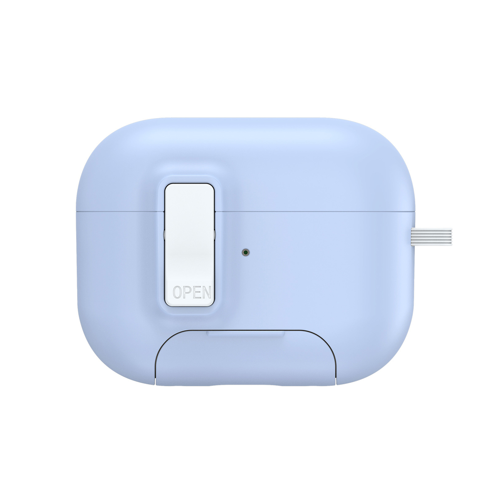 Чехол синего цвета для наушников AirPods Pro 2, белый цвет, Dux Ducis, серия PECQ Series (встроенная подставка для смартфона)