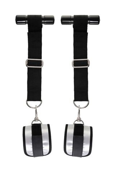 Черно-серебристые фиксаторы для рук на дверь Anonymo