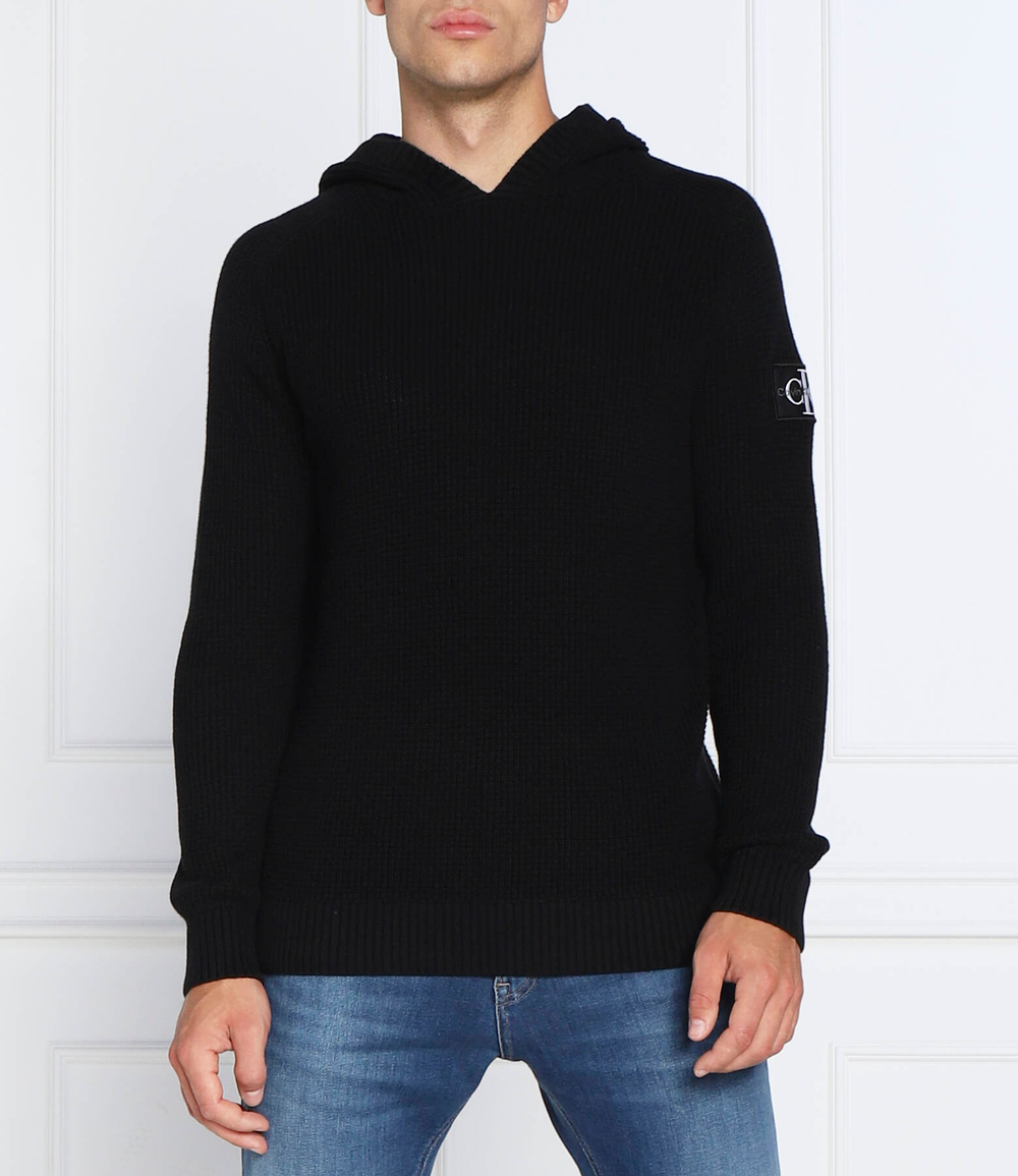 Худи monologo badge CALVIN KLEIN JEANS - черный(J30J321693)