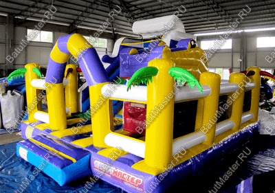 Коммерческий батут "Белый клык" с немеханизированной головой, размер 6*5*4 м