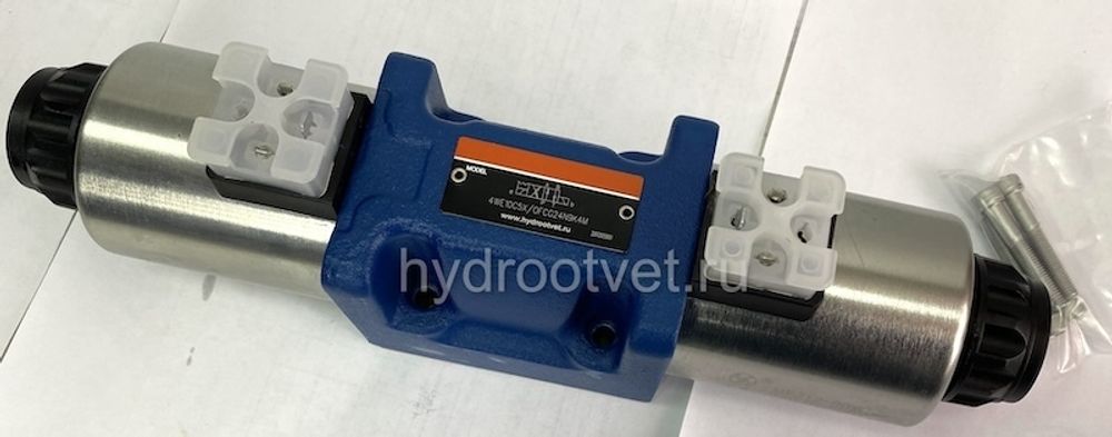 4WE10R5X/EG24N9K4/M -  Гидрораспределитель золотниковый Ду 10 (серия 5X) с электроуправлением G24, схема R (94), возврат - пружинный