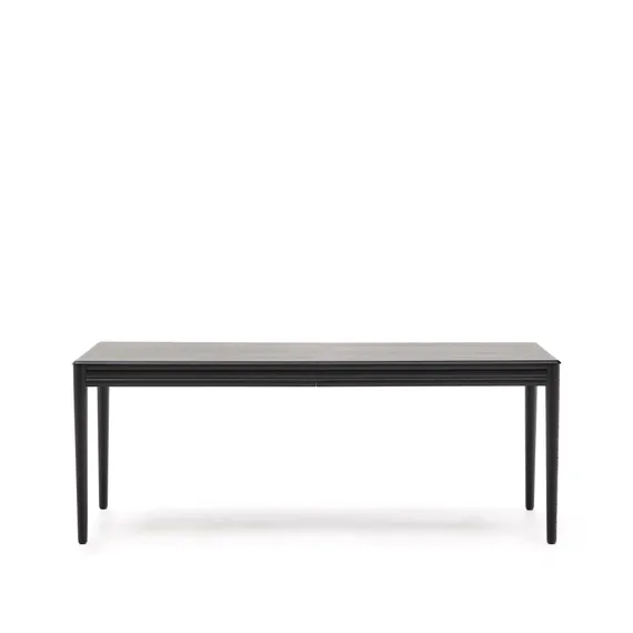 Раздвижной стол Lenon черный из шпона и массива дуба 200(280)x90
