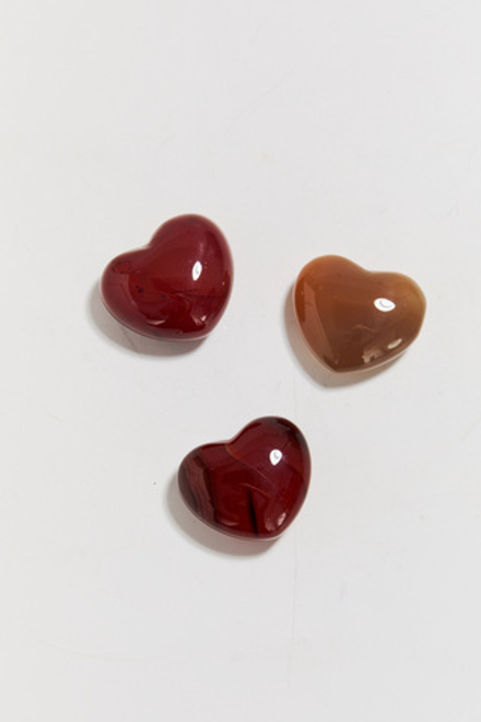 Сердечко из натурального камня (сердолик, горный хрусталь)