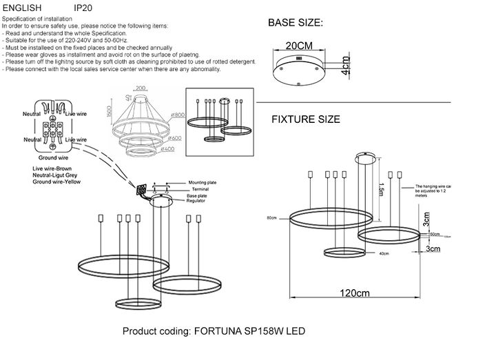 Подвесной светодиодный светильник Crystal Lux Fortuna SP158W Led Black