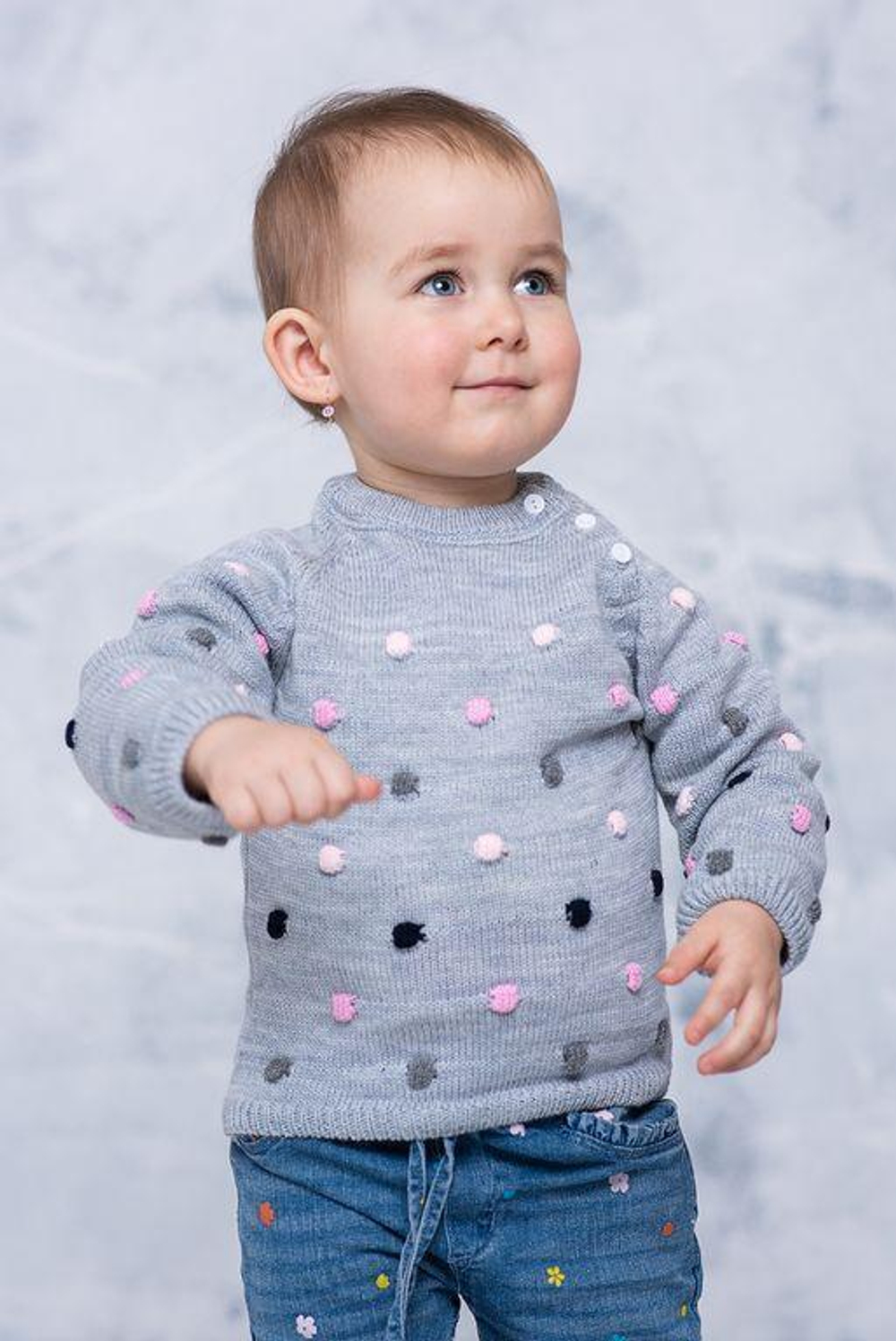 Джемпер для девочек "Пузырьки" (р.24/74-80 )