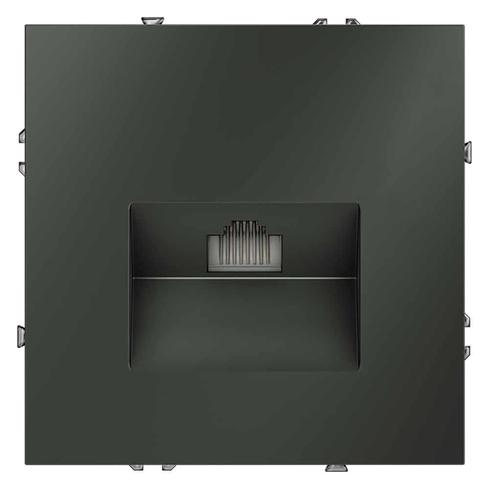 Розетка компьютерная встраиваемая VOLTUM S70 RJ45 кат.6, (титан)