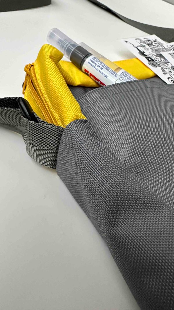 Сумка Мессенджер L желто-серая - фото 7