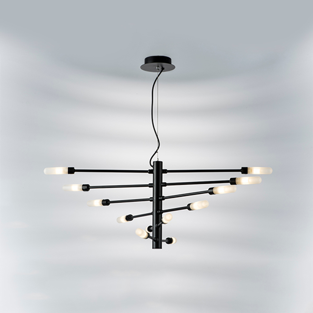 733127 Люстра RAGNO 12х40W G9 ЧЕРНЫЙ МАТОВЫЙ