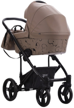 Детская коляска Bebetto Magnum Light SE Pro 2 в 1 05 т.бежевая кожа черная рама
