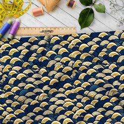 Ткань премиум таффета золотые волны