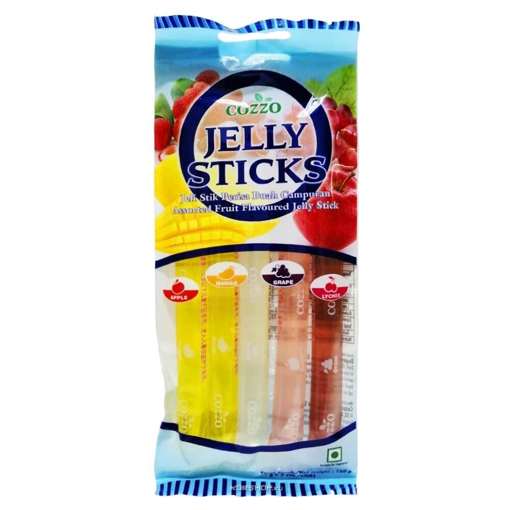 Желейные Палочки Фруктовое ассорти (манго, яблоко, виноград, личи) Cozzo Jelly Sticks 100 г