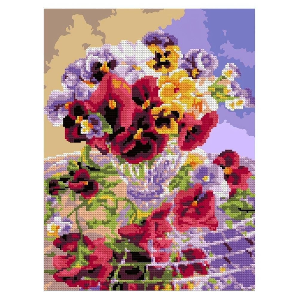 Алмазная мозаика 30*40см частич.заполн. "Летний букет" (Lori)