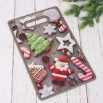 Доска разделочная пластиковая 37*23см «Новогодние пряники»