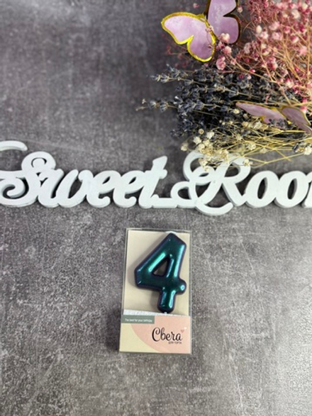 Свечи свеча Цифра 4 Фантом Хамелеон 4х6+2,5см 1шт с держат