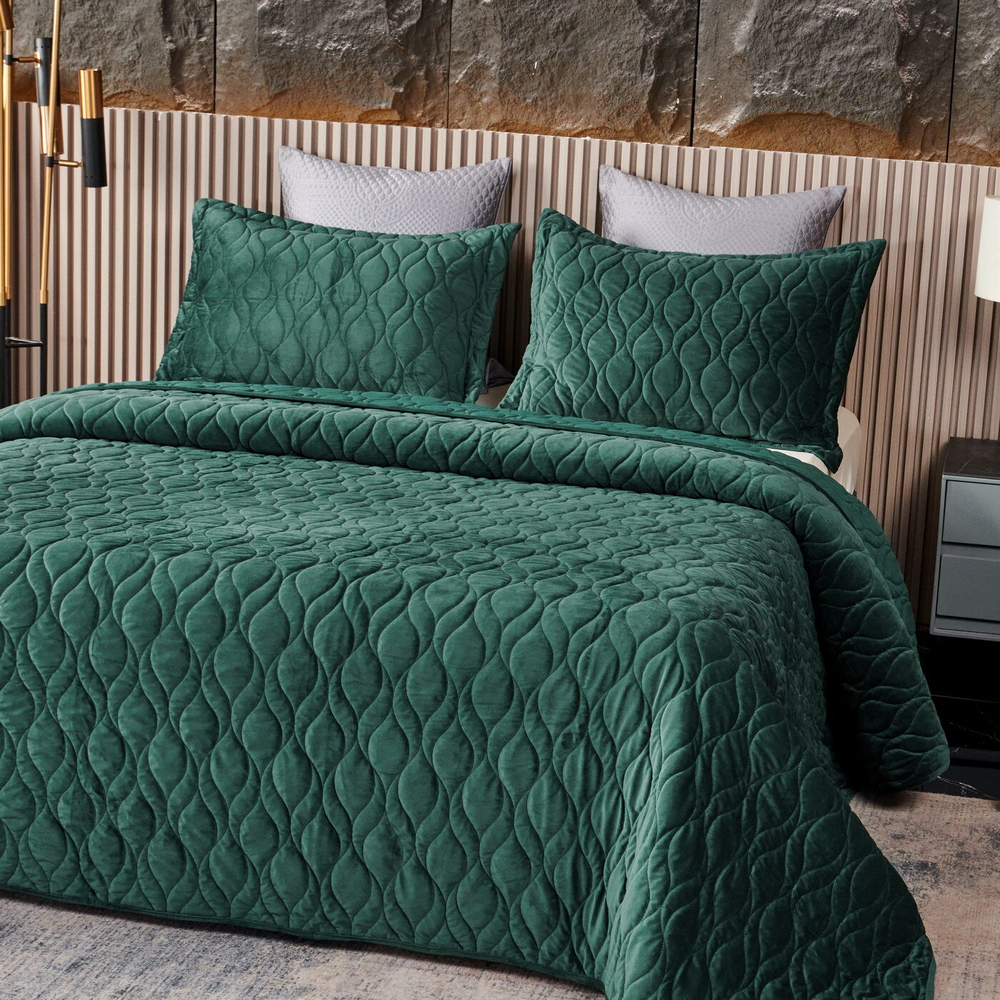 Покрывало 240x260 Sofi De MarkO Нобилис малахитовый зеленый