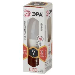 Лампа светодиодная ЭРА STD LED B35-7W-827-E14 7Вт свеча теплый белый свет Е14 | Лампы cветодиодные Свеча (B/C)