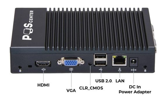 POS-компьютер POScenter BOX PC 1 (AMD A6-1450, RAM 4Gb, SSD 64Gb,Ethernet, 6хUSB, 2xCOM, VGA, HDMI) Win 10 IoT Entry