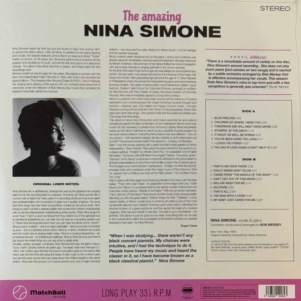 Nina Simone ‎– The Amazing Nina Simone (Европа 2020г.) Т