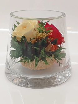 натуральные розы в стекле, вакуум