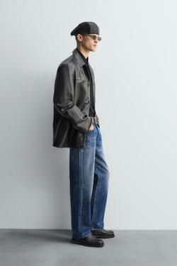 ZARA ДЖИНСЫ ПРЯМОГО КРОЯ ДЛИНОЙ ДО ЩИКОЛОТКИ - LIMITED EDITION, ВЫЦВЕТШИЙ СИНИЙ