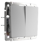 W1120006/ Выключатель двухклавишный (серебряный) W1120006