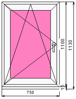 Пластиковое окно 1100 х 750 ТермА Эко
