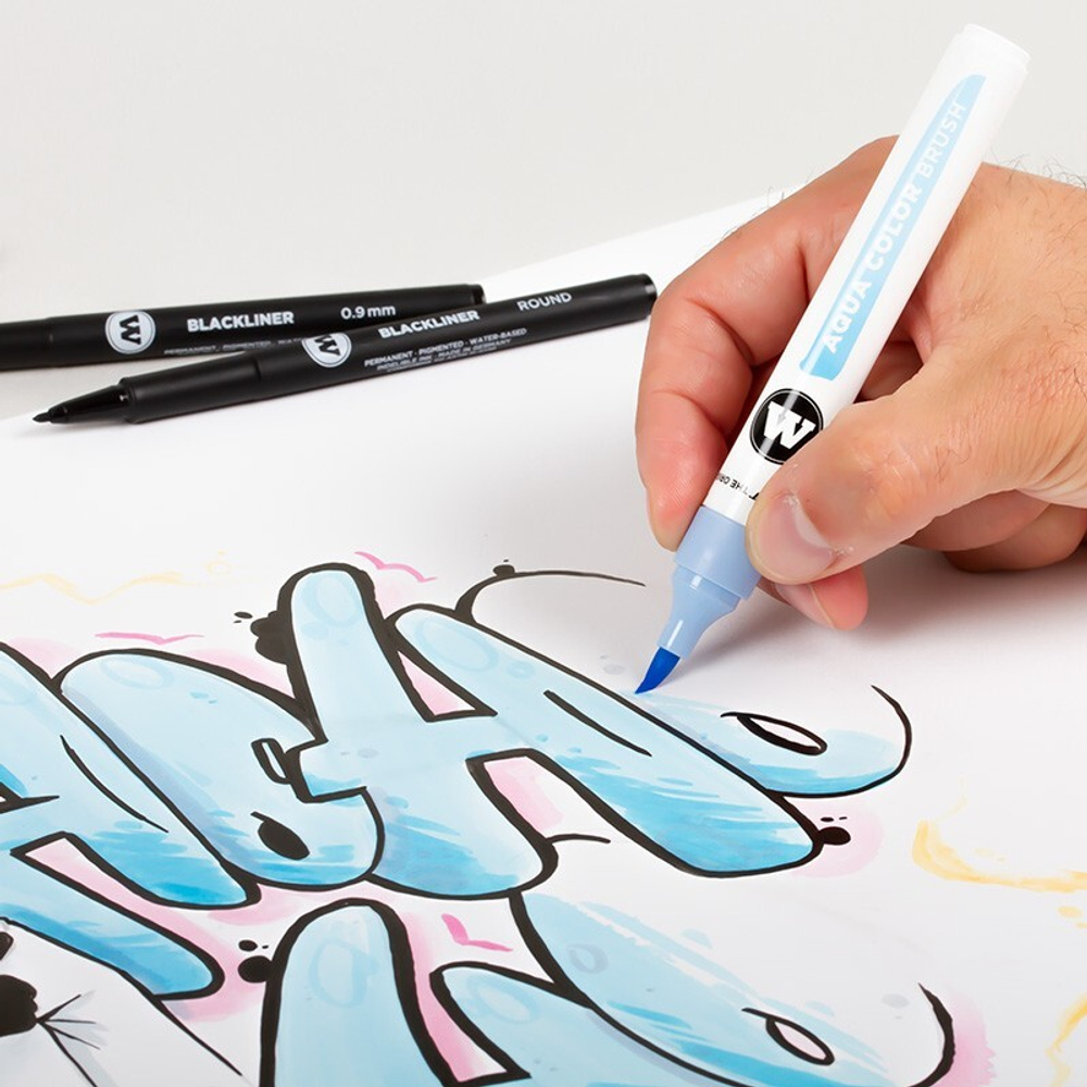 Набор маркеров Molotow AQUA COLOR BRUSH Grey SET - 12шт