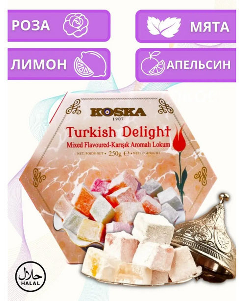 KOSKA рахат-лукум ассорти вкусов, 250гр 