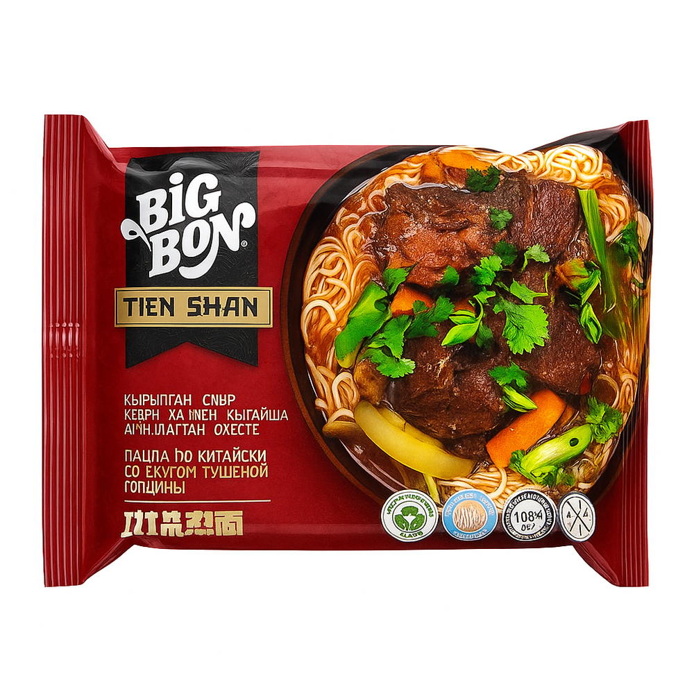 Лапша Big Bon Рамен Тушеная говядина 100 гр