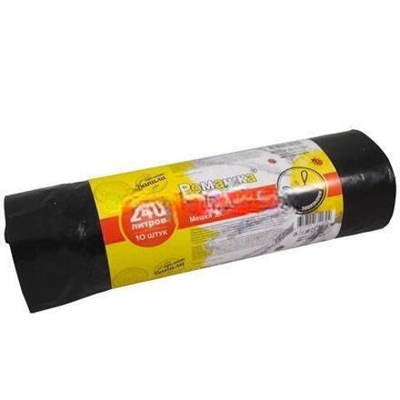 Мешок д/мусора ПВД 240 л (10 шт.) рулон с завязками "СТАНДАРТ" Ромашка (1/8 шт.) ЗВС-240/10/8/Ч