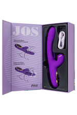 Фиолетовый вибратор с вакуумной стимуляцией и язычком Pitti - 24 см. (Цвет: фиолетовый)