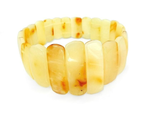 Янтарный браслет плоский (6530)