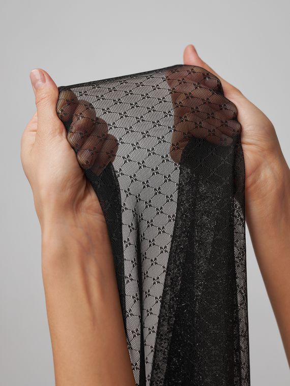 Сетка эластичная, бантик, черный 170 (БРАК)