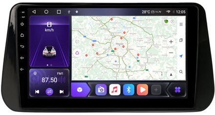 Магнитола для Hyundai Santa Fe 2020+ - Carmedia EW-1704 QLed, Android 10/12, ТОП процессор, CarPlay, SIM-слот
