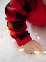 Комбинезон Mjölk Sleep and Play Клетка красная, с рукавом реглан