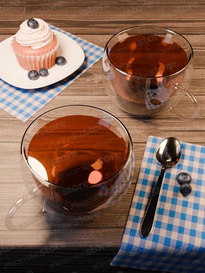 Набор стеклянных чашек 2 шт. для чая 300 мл. Kamille KM 9002 с двойными стенками