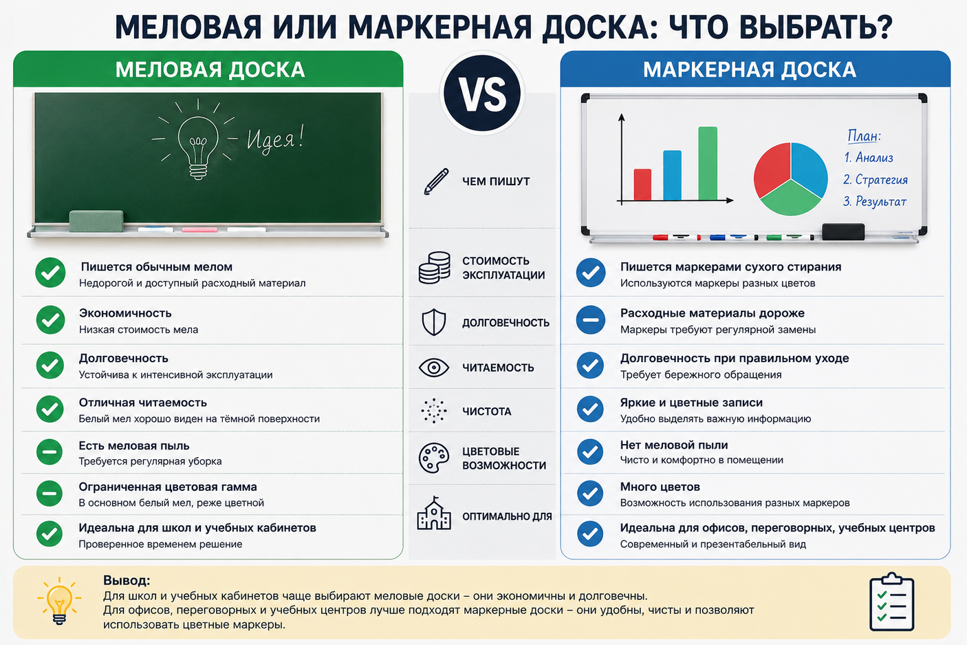 Меловая или маркерная доска: какую лучше выбрать?