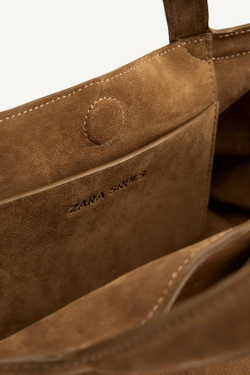 ZARA КОЖАНАЯ МИНИ-СУМКА, ШОКОЛАДНЫЙ