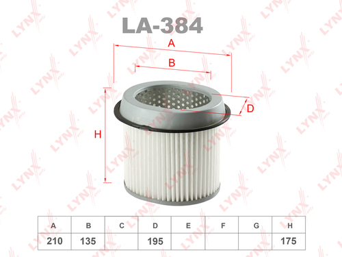 Фильтр воздушный  LYNX  LA-384 (A-344)