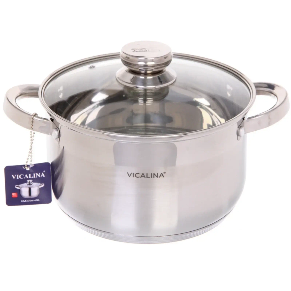 Кастрюля из нержавеющей стали VICALINA 4,8л, индукция, VL-7014