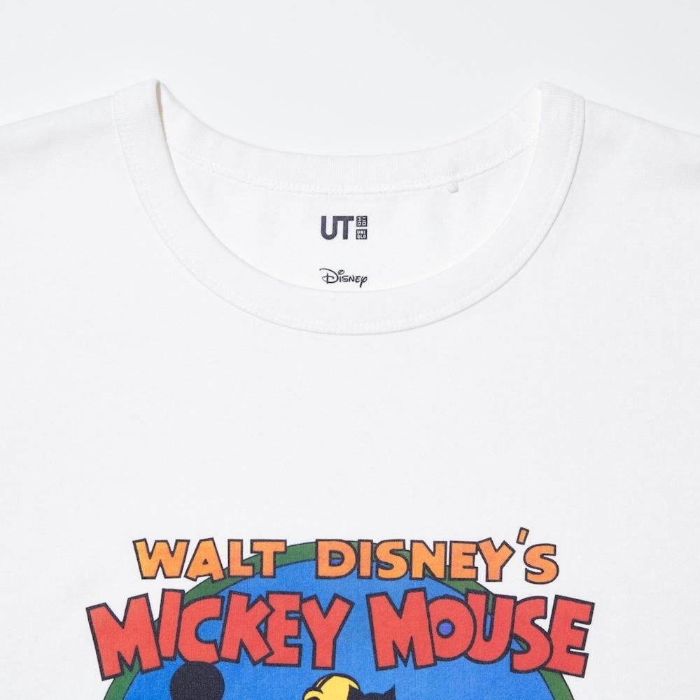 Футболка UNIQLO x Disney «Mickey and Pluto» ретро, бел.